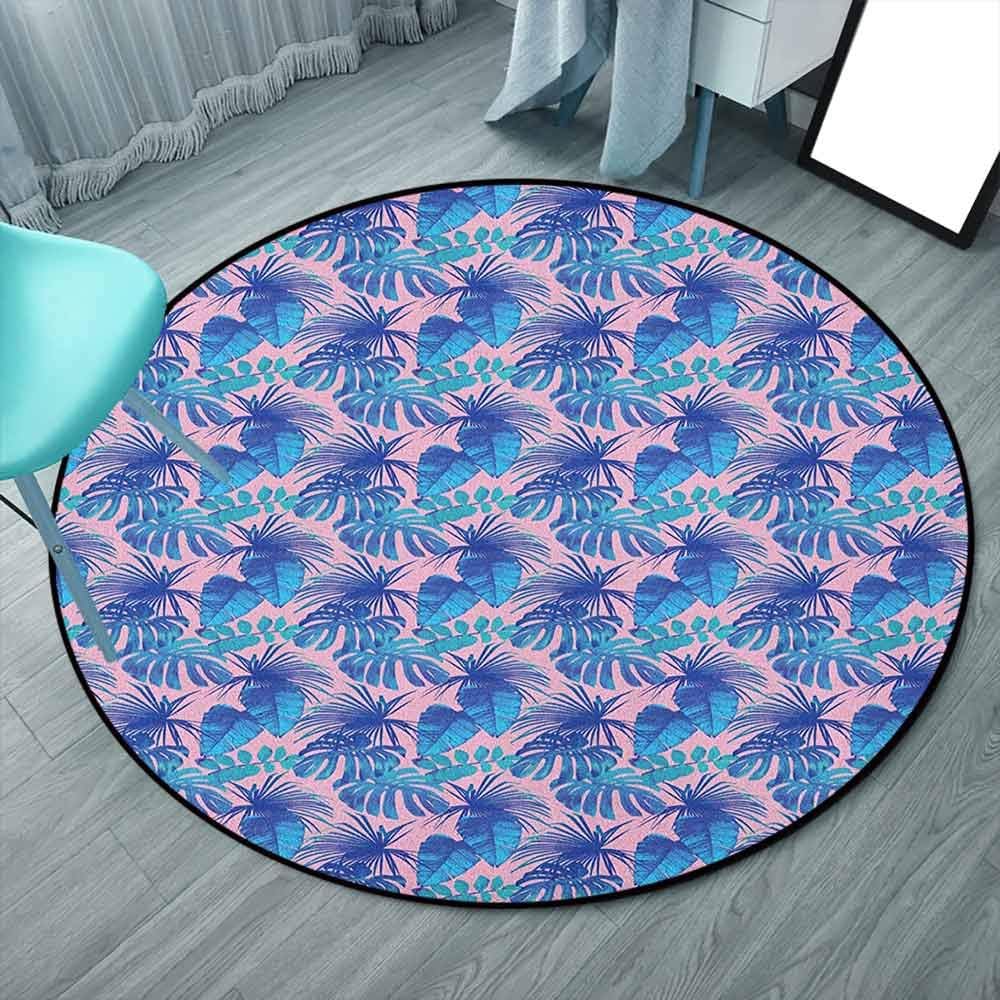 Alfombra antideslizante con diseño de hojas de plátano, redonda, de 1