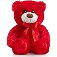 WENMOTDY Super Color Teddy Bear Stuffed Animals Plush Toy for Children Girlfriend Family Congratulations Baby Shower Birthday Red 14 inch