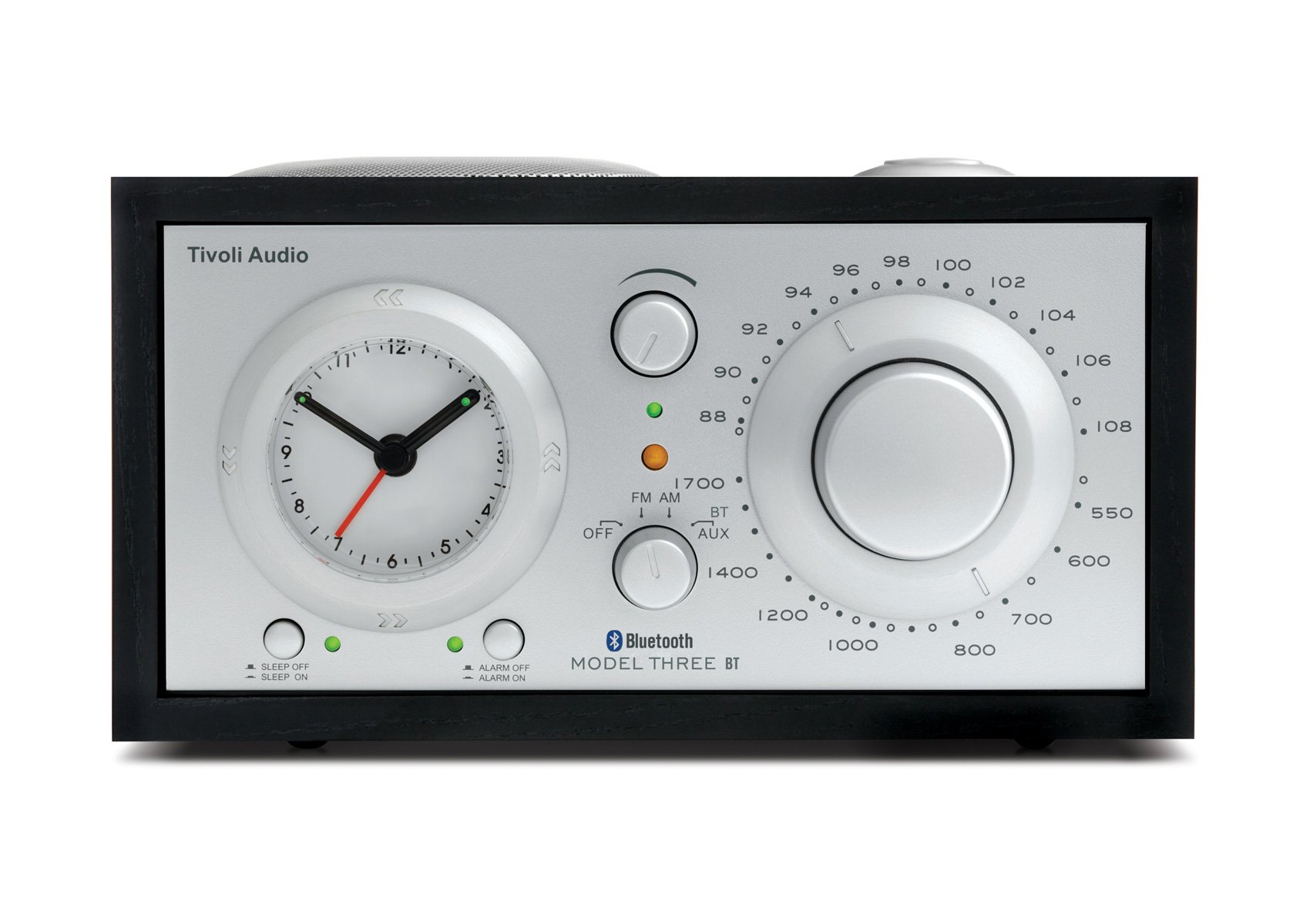 Tivoli Audio Model Three BT - AM/FM Clock Radio with Bluetooth - Black Ash/Silver