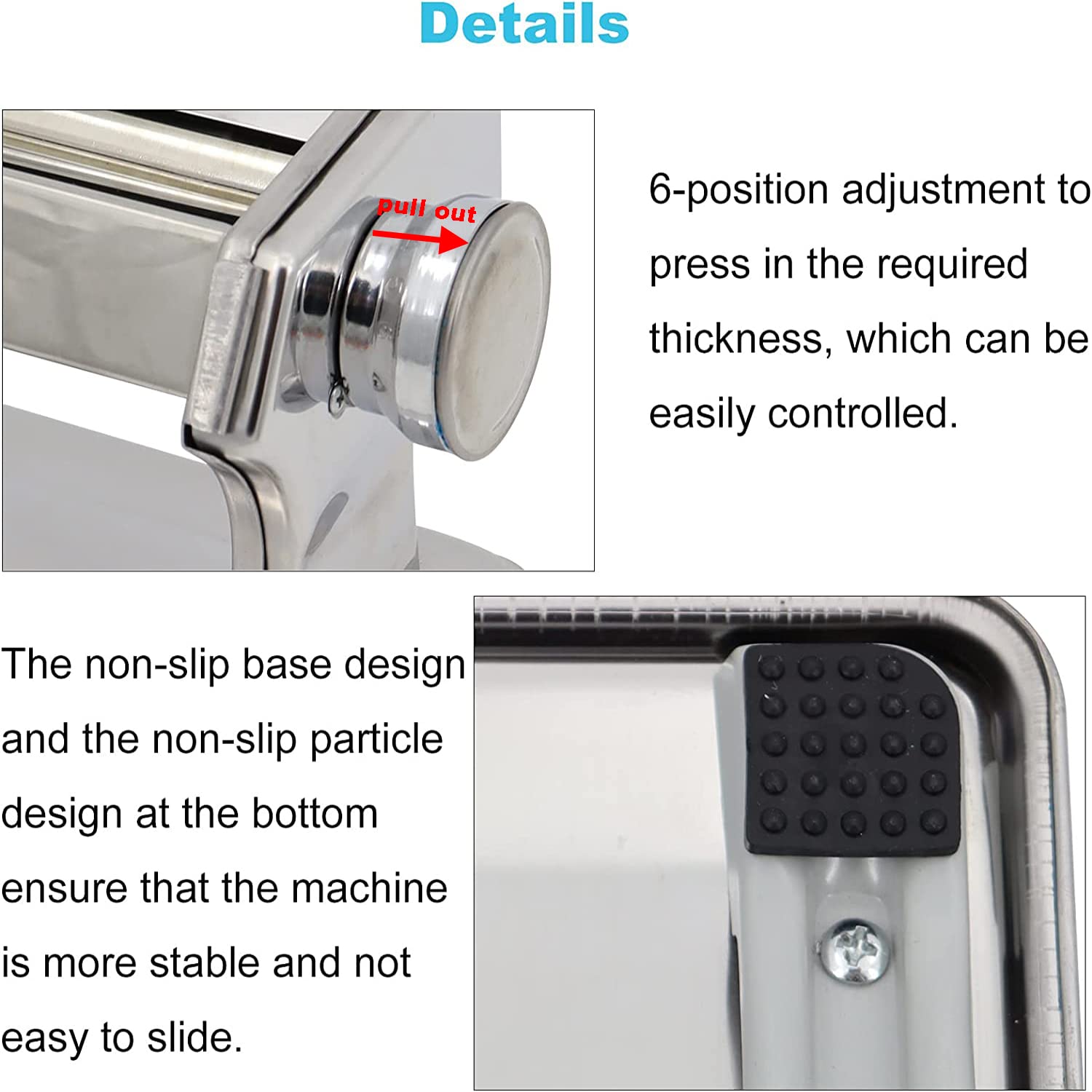 Polymer Clay Press Machine, Craft Clay Mixers Machine and 40PCS Polymer Clay Cutters Mold, Stainless Steel Handmade Clay Rolling Machine for DIY Craft - 6 Thickness Options