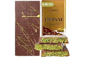 BEEMAX Authentic Mini Dubai-Style Chocolate Bar | 3.36 oz of Luxurious Middle Eastern Indulgence | Premium Milk Chocolate, Golden Kadayif Crisps, Velvety Tahini & Hand-Harvested Pistachios – Imported from Turkey