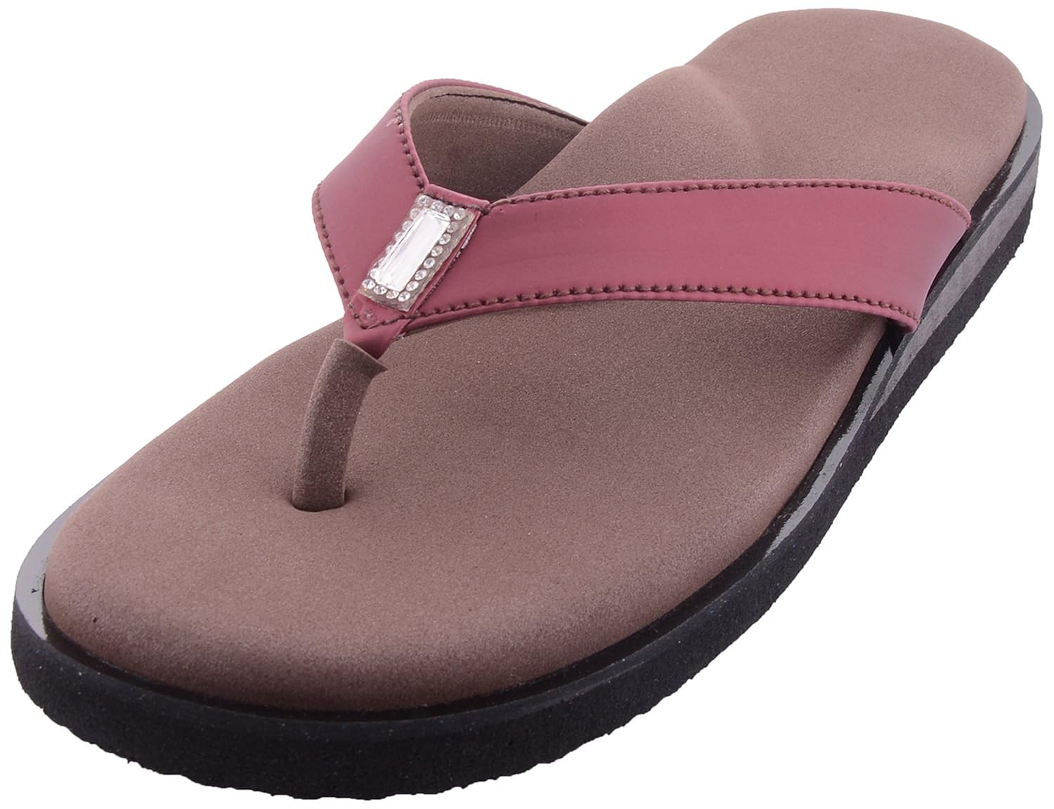 dia one orthopedic sandal rubber sole mcp diabetic footwear for women (dia_30, brown, pink)