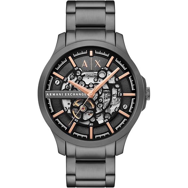 Amazon.com: Armani Exchange A|X Men's Sync Automatic Black Leather