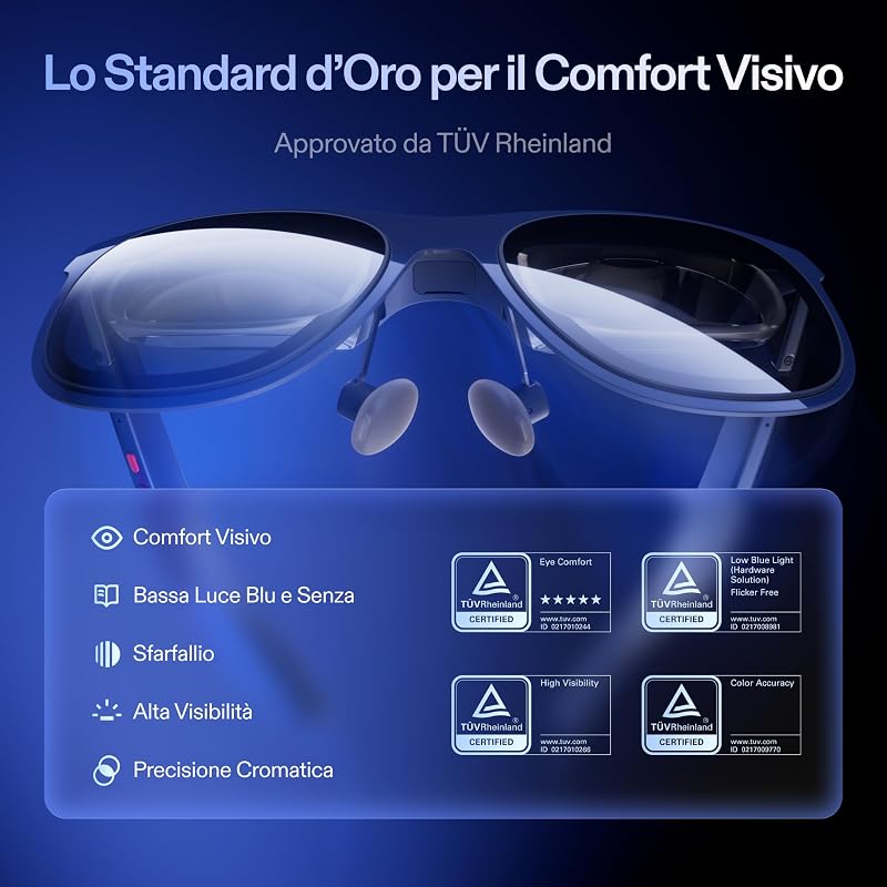 1S Occhiali AR, Schermo Virtuale 500", Chip X1, 3DoF Nativo