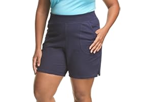 Just My Size Women's Plus Size Cotton Jersey Shorts, Pull-on Gym Shorts, 7" Inseam