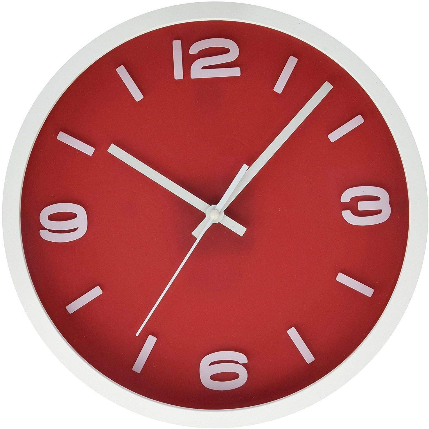 12 Inches Round Shape Wall Clock,Silent Non TIK Tok