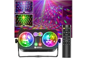 LAUCNPTY Party Lights Dj Disco Ball Light with 10 ft USB Cable 5V/3A Sound Activated Strobe Stage Lighting for Parties Indoor