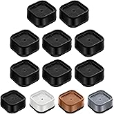 shouwuhho 8 Pack Furniture Risers Adjustable Bed Risers Heavy Duty Lifts Height 1", Square Stackable Bed Risers 1, 2 or 3 Inch for Desk Leg Table Couch Sofa Chair Bed Frame Legs Dorm, Black