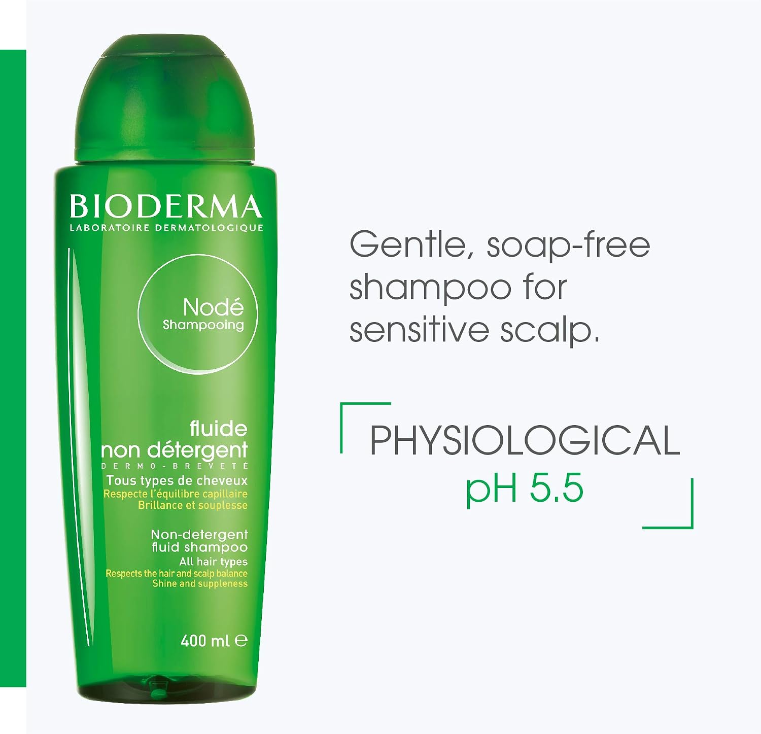 Node by Bioderma Fluide: Non-Detergent Fluid Shampoo 400ml, bright, 400 ml (Pack of 1) - Image 4