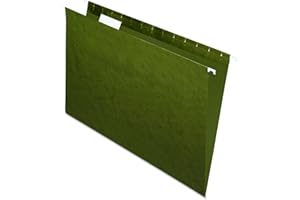 Pendaflex Hanging File Folders, Legal Size, Standard Green, 25 Per Box, 1/5-Cut Tabs, Lighter Interior to Prevent Misfiles, f