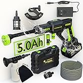Cordless Pressure Washer,1060 PSI Battery Power Washer with 5.0Ah Superpower Battery, 3 Speed Adjustment/2.8 GPM, 6-in-1 Nozzle Battery Operated Power Washer for Cars, Fences, Patio, Furniture