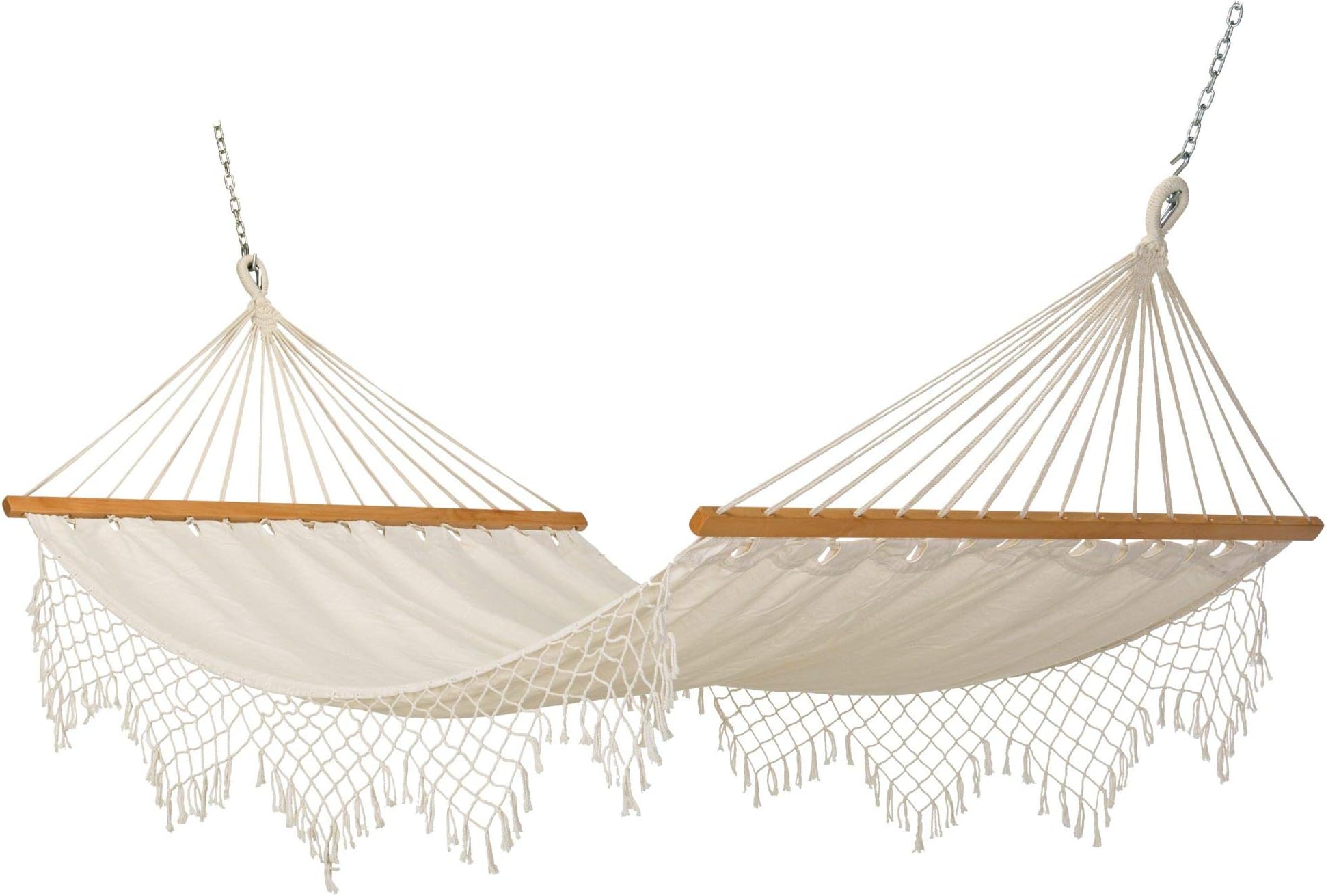 Castaway Hammocks Natural Canvas Hammock with Fringe