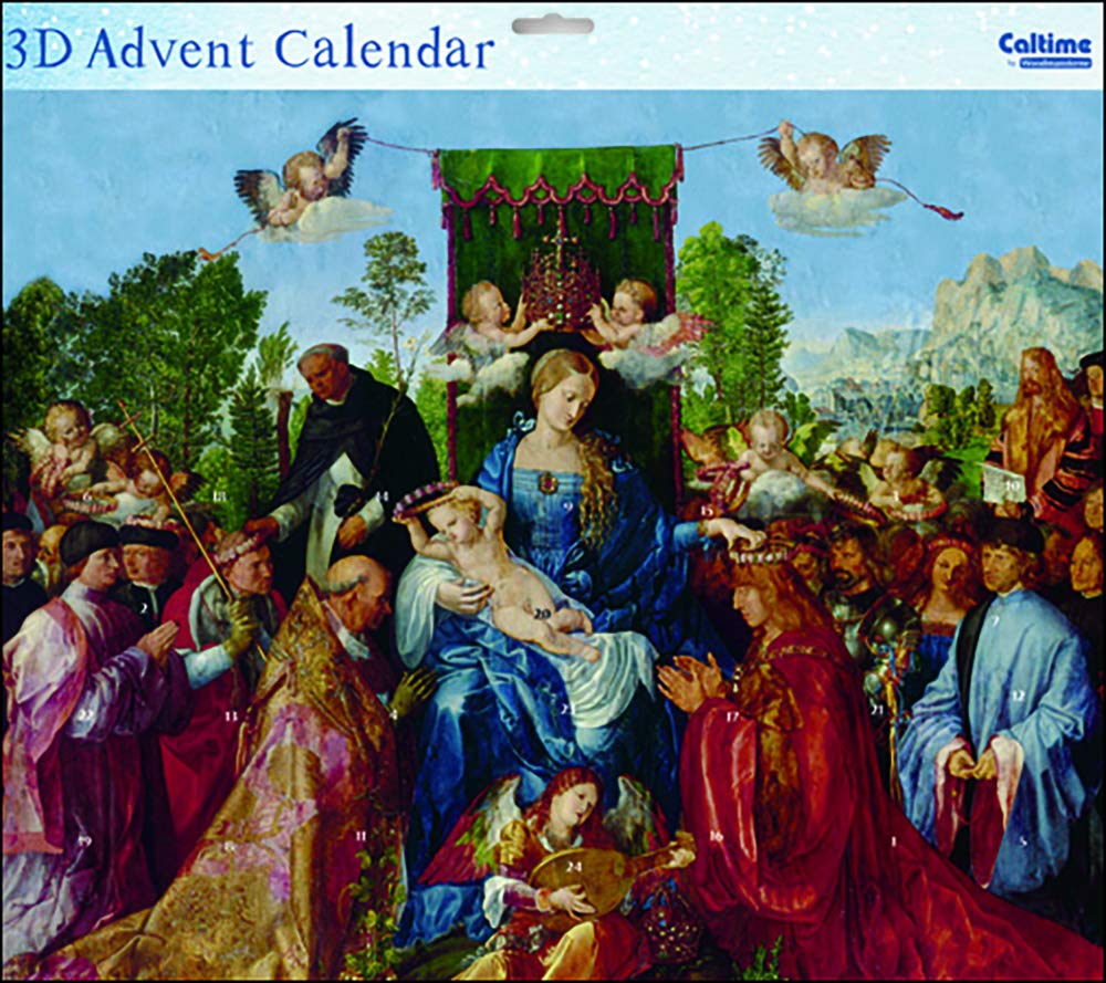 Madonna and Child Mother and Child Painting Religious 3 D Grand Advent with Glitter 442 x 362 mm