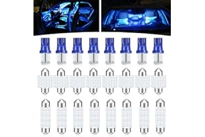 GKmow Pack-24 Car LED Bulb Kit Set, T10 31 mm 42 mm Interior Car Lights Bulbs Dome Light, Festoon Bulbs LED Replacement Bulbs for Car Dome Map Door Courtesy License Plate Lights (Blue)