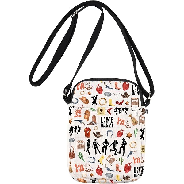 G2TUP Line Dance Make-up Tasche – 23,5 X 17 Cm, Leinenstoff, Mit Aufdruck – Geschenk Für Country & Western Tänzer, Reisetasche