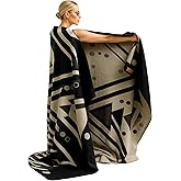 Tommy Lion - Cozy Alpaca Wool Blanket, Hypoallergenic, Soft, Lightweight, Handwoven, Sensitive Skin Friendly. Made in Ecuador. Real Alpaca. Queen Size. Made in Ecuador. Queen Size. Lienzo Gray