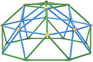 Gardenature 6FT Climbing Dome for Kids 3-8, Jungle Gym for Indoor and Outdoor, Geometric Dome Climber Supporting 440 Lbs Anti-Rust Metal Play Structure, Kids Gift Toys, ASTM Approved, Blue & Green