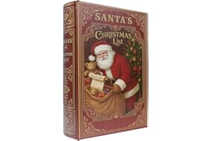 XIAOAIKA Christmas Decorative Wooden Book Box, Vintage Faux Book Boxes with Leather Cover, Secret Storage with Magnetic Closure, Holiday Gift Box for Home Office Bookshelf Decor (1 x Christmas A)