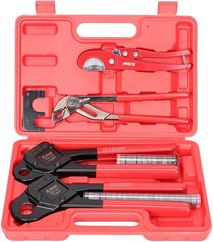 thumbnail image 2 of ICrimp Pex Pipe Crimping Tool Kit - 3/8 To 1-Inch Copper Ring Crimper With Cutter 2 of 6