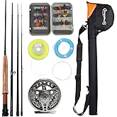 Sougayilang Saltwater Freshwater Fly Fishing Rod with Reel Combo Kit