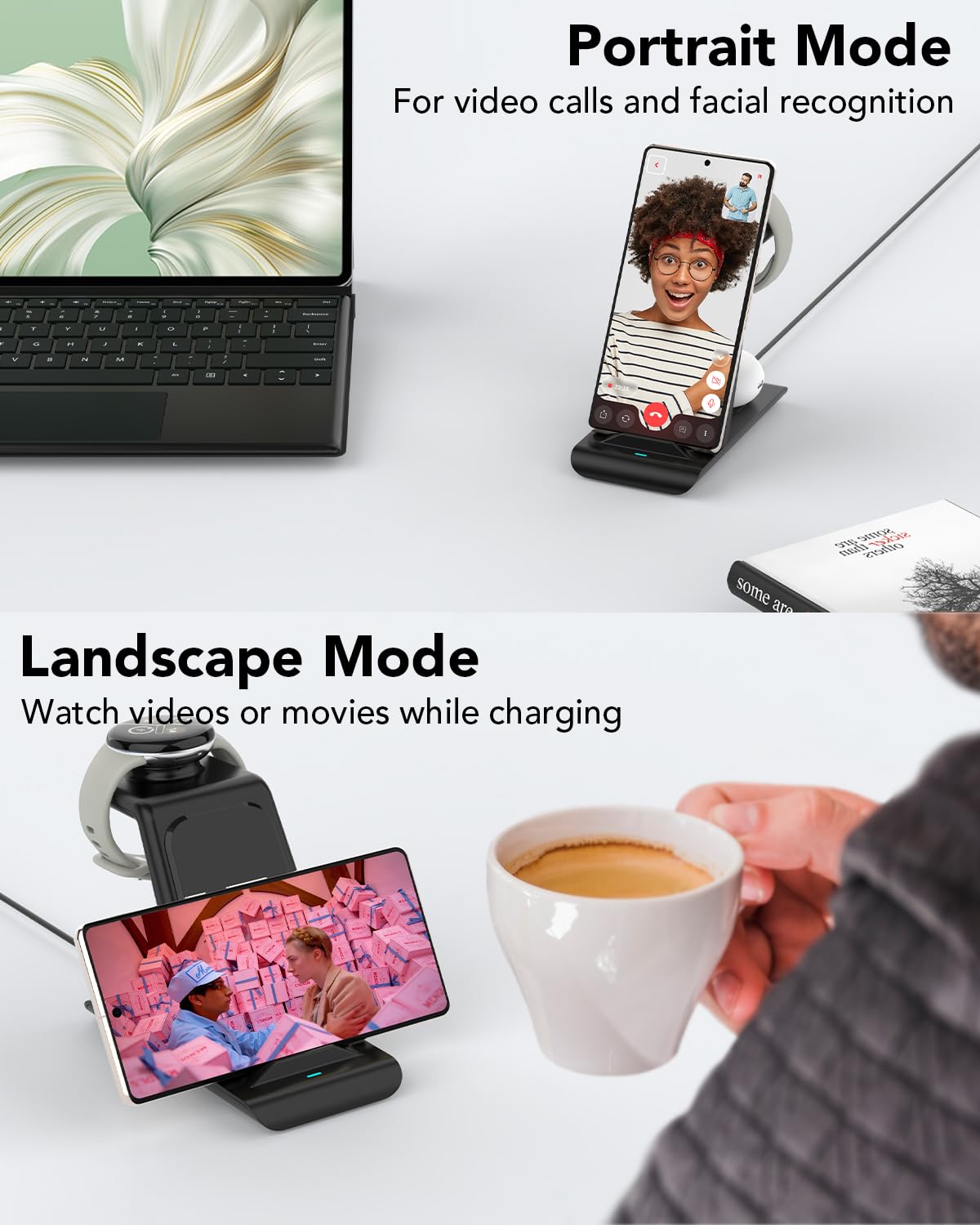 Upgraded 3 in 1 Wireless Charger for Google Pixel Watch 3/2, for Pixel 10/10 Pro/10 Pro XL/9 Pro/9/Fold/8,Pixel Buds Pro 2/Pro,Wireless Charging Station for Multiple Devices (Not for Pixel Watch 4/1)
