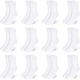 SPTRAMLE Kids Socks 12 Pairs Crew Socks for Toddler Boys Girls 1-14 Years Athletic Mid Cut Socks Multipack Black White