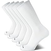 Nautica Mens Athletic Crew Socks - 5 Pack Moisture Wicking Cushioned Athletic Socks for Men with Reinforced Seams (6-12.5)