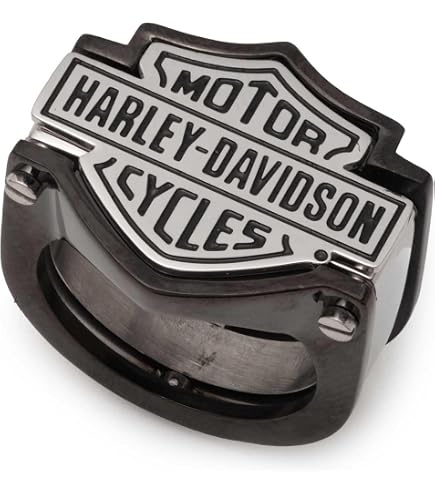 Harley-Davidson Men's Black Onyx Willie G Skull Ring, Silver-Tone