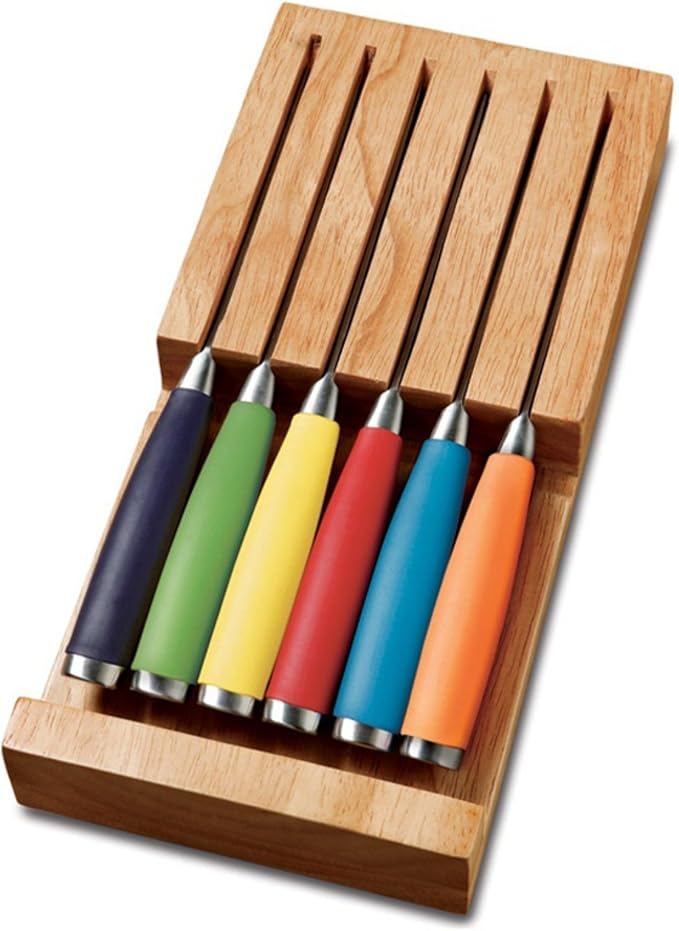 Amazon.com: Drawer Block Knife Set (Set of 6) Color: Multicolor