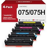 075 075H Toner Cartridge Compatible for Canon 075H 075 Cartridge Set | Replacement for Canon 075H 075 Toner Cartridge Color MF665Cdw MF662Cdw MF663Cdw LBP646Cdw LBP647Cdw Printer, 4 Pack
