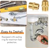 Svalor 4 Pcs 1/2in Brass Hex Nipple Connector G1/2 Male Pipe Fitting view 6