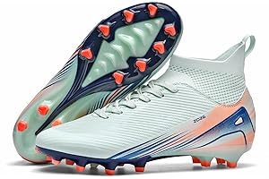 Kikaluo Men's High Top Soccer Shoes AG Long Spikes Men's and Women's High-Top Students Game Sports Training Soccer Cleats Shoes