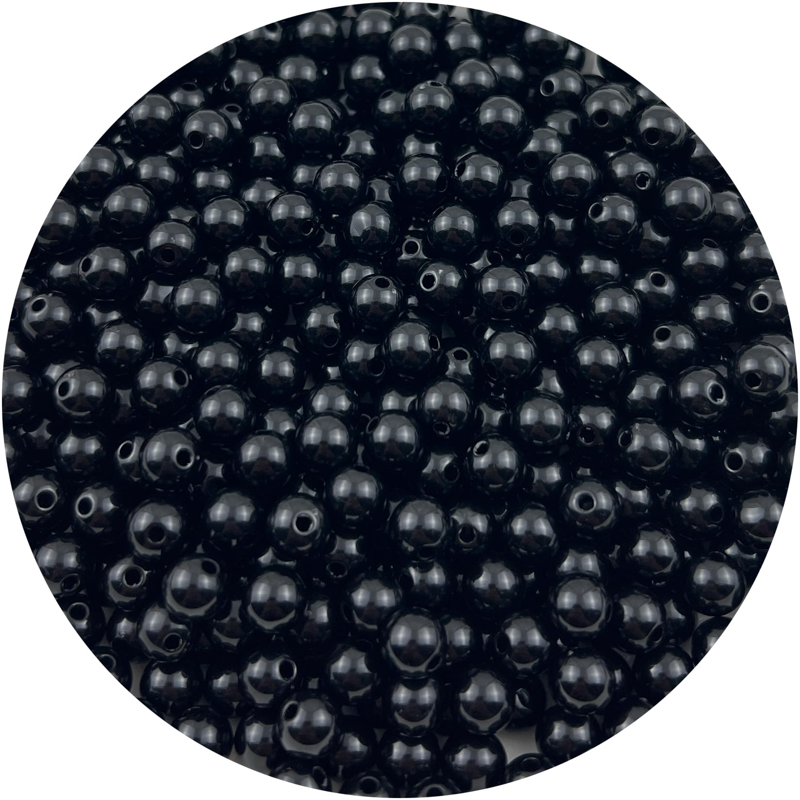Photo 1 of Mulutoo 200Pieces 10MM Acrylic Round Beads Round Acrylic Balls Chunky Beads Smooth Spacer Plastic Pastel Beads Craft Beads for Necklace and Bracelet Making Crafting Supplies(201-black)