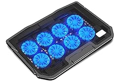 Aluminum Panel Laptop Cooling Pad, Gaming 6Fans