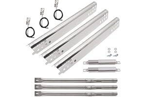 YIMING Grill Replacement Parts for Charbroil Advantage Series 3 Burner 463343015, 463642116, 463435115, 463436815, 463335115 Gas Grills, Stainless Pipe Burner, Heat Plate, Carryover Tube, Igniters.