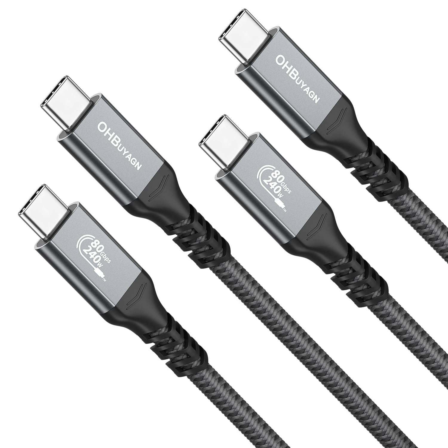Photo 1 of [2 Pack 5FT]80Gbps USB 4 Cable for Long Thunderbolt 4 Cable, 120Gbps Bandwidth for 16K/Dual 8K, 240W Fast Charging USB C Monitor for Thunderbolt 4/3,iPhone 16/15,MacBook Pro/Air,iPad Pro,Dell XPS