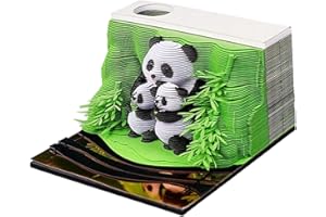3D Desk Calendar 2026 | Panda Tear Away 3D Calendar | Decorative Paper Sculpture Notepad for Reception Areas Conference Rooms