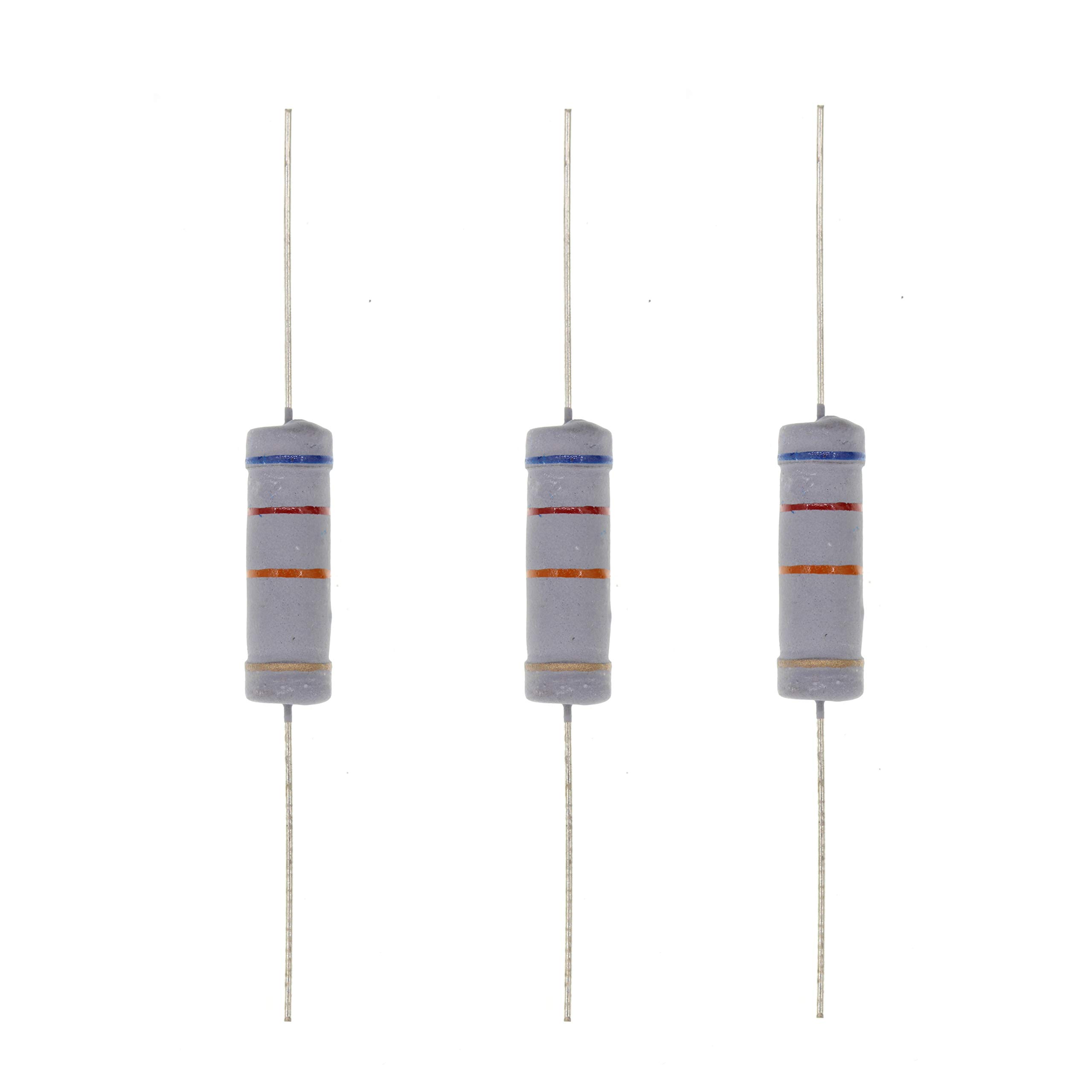 HUABAN 10PCS 5W 5 Watts 62K 62K Ohm 5% Metal Oxide Film Resistor