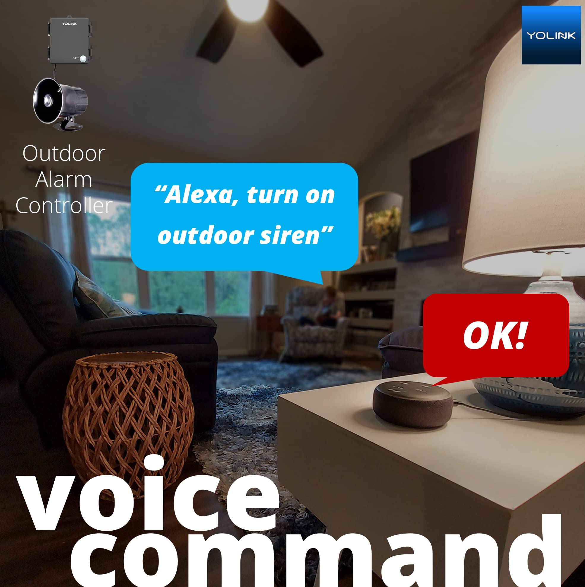 YoLink Outdoor Security Siren & Smart Alarm Controller Kit - Loud 110 dB, Wireless, Battery-Powered, 1/4 Mile Range, Android-iOS App, Alexa, Google, IFTTT, Home Assistant, Hub Required!