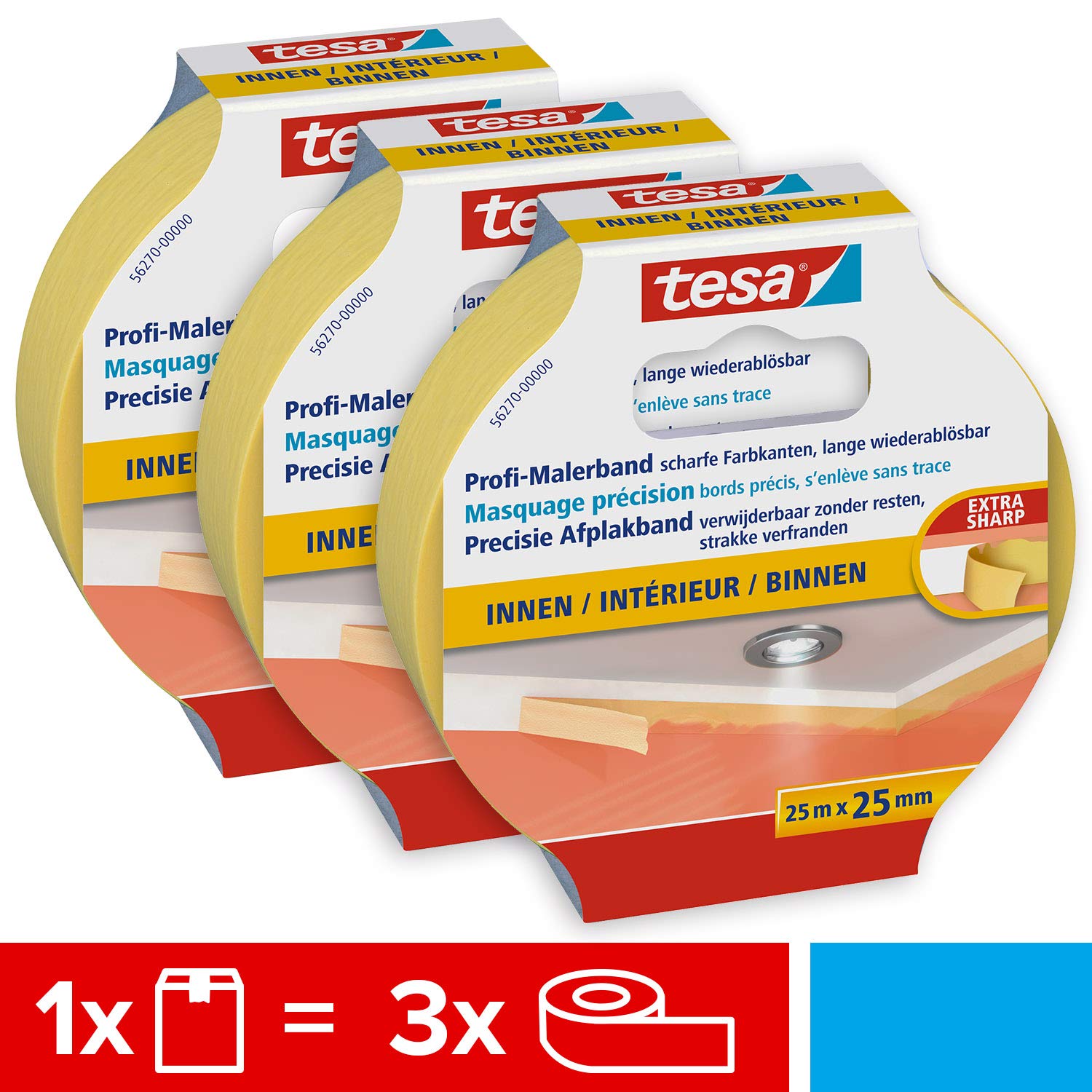 tesa Masking Tape Professional, Painter's tape made of thin Washi paper for particularly precise masking during painting work - Image 3