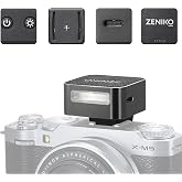 Zeniko ZF08 Aluminum Mini On‑Camera Flash for Canon Nikon Sony Fuji(Black) | 440 Full-Power Mini Speedlite,Universal Hot Shoe, 470mAh Battery, CCT 6500K&plusmn;200K, Travel Vlog Portrait Photography Accessory