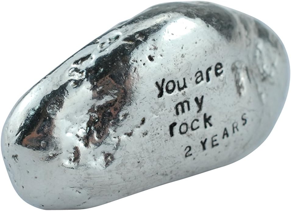 Pirantin 2nd Anniversary You Are My Rock Gift Idea - Solid Metal Heavy Polished Rock Gift for 2 Year Anniversary - Image 4