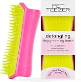 Pet Teezer Large Detangling Brush for Dogs Pink Yellow - Dry or Bath view 1