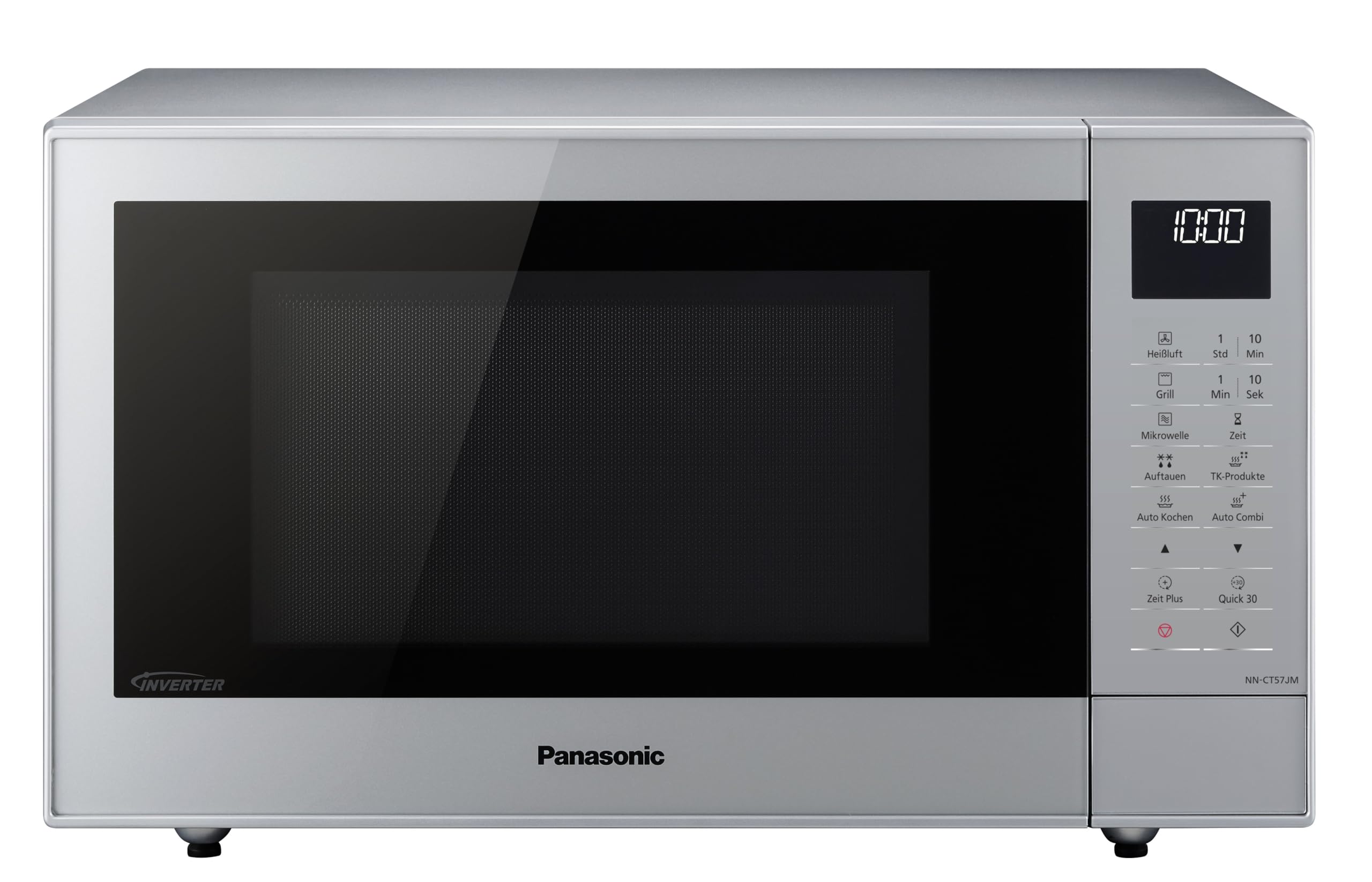 Panasonic NN-CT57JMBPQ Slim Combination Microwave Oven & Grill with Turntable, 27 Litres, 1000 W Power, 29 pre-set menus, Silver