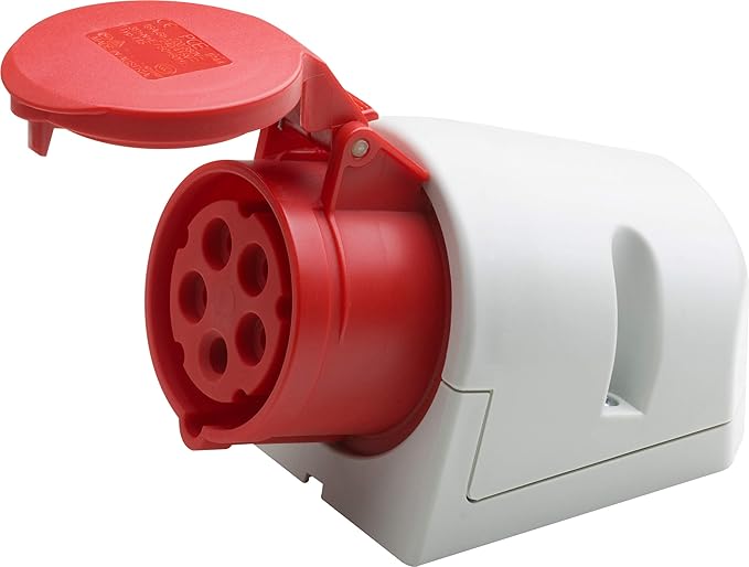 Meister CEE-Steckdose - Aufputz - 5-polig - rot - 400 V - 16 A - Maximaler Kabelquerschnitt 2,5 ...