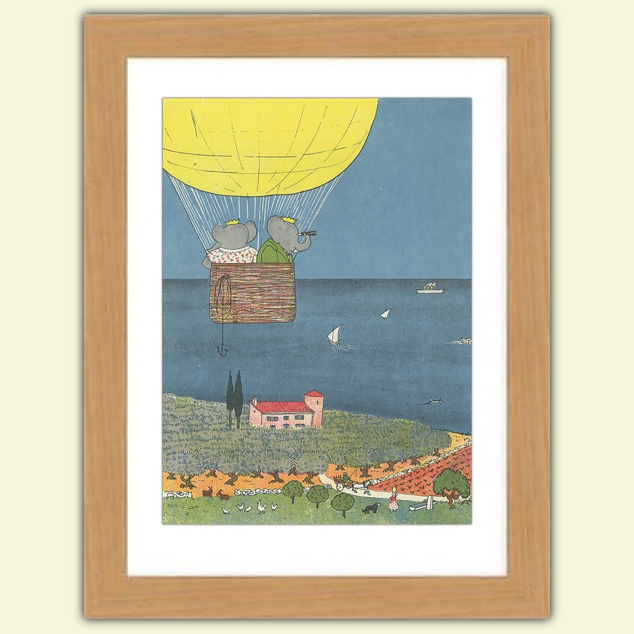 Lovely Babar the elephant A3 Satin Print poster reproduction Illustration No.2