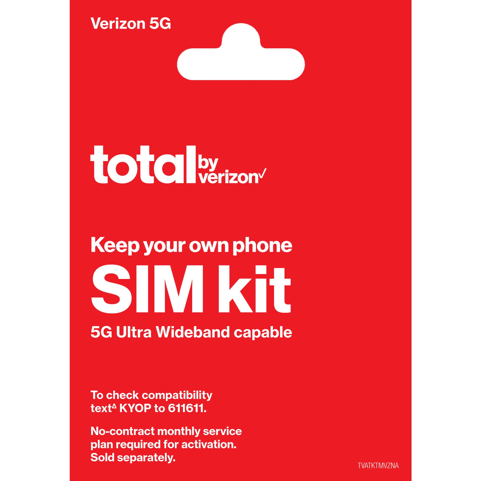 Total By Verizon BYOP Sim Kit, No Airtime - Prepaid.