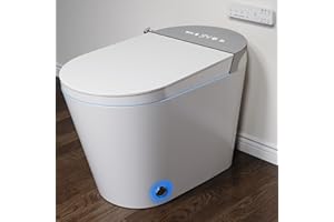 LONIKO Smart Toilet with Bidet Built in, Auto Open & Close, Foot Sensing Bidet Toilet Combo with Auto Flush, Remote Control Warm Water, Elongated Heated Bidet Seat, Dryer, Water Tankless, LED Light