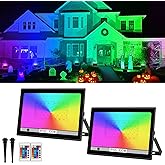 T-SUN RGB Led Flood Light 100W,Outdoor Flood Light 1000W Equivalent 10000Lm Christmas Light Color Changing Led Stage Lights IP66 Waterproof Landscape Lights with Remote Outdoor for Garden Yard