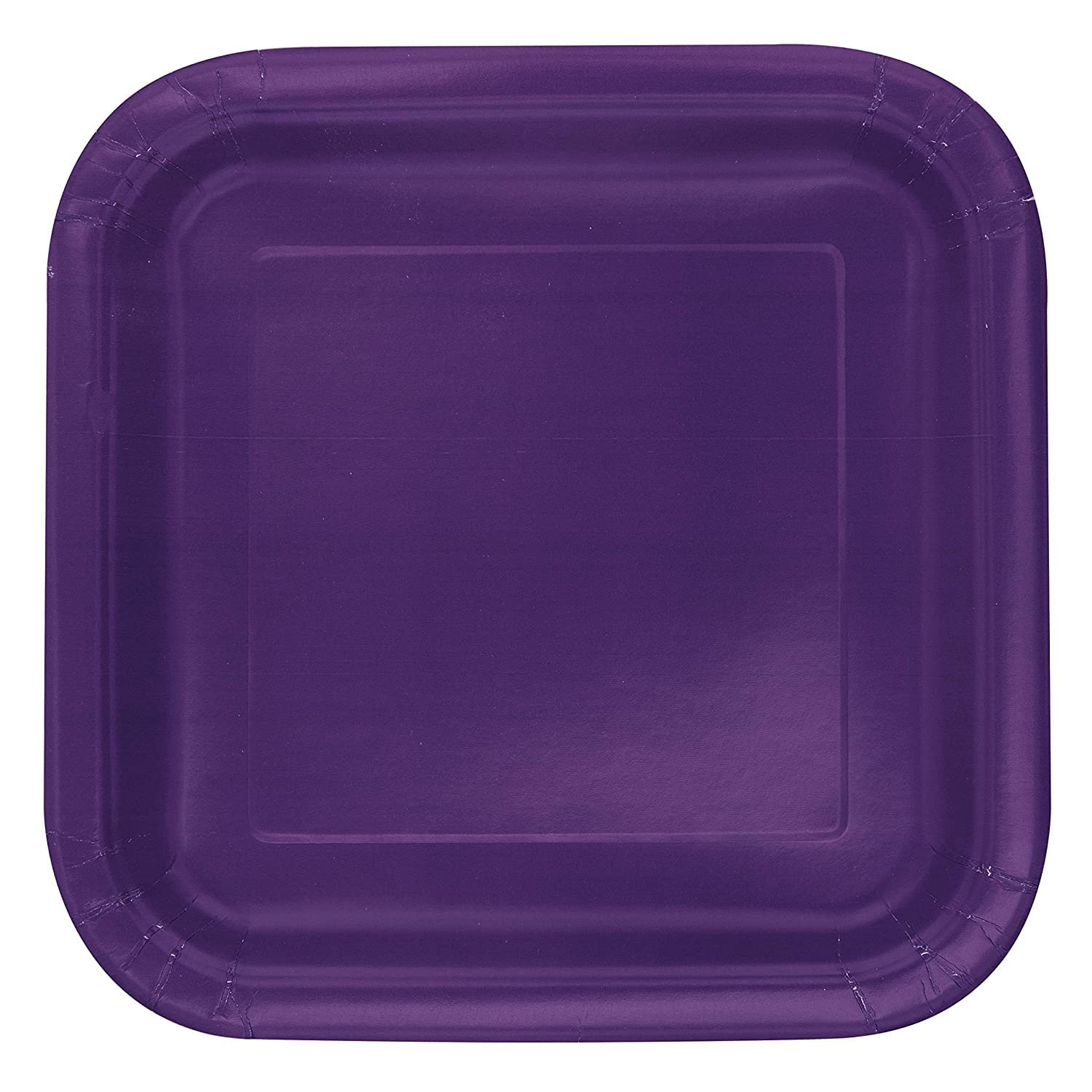Solid Deep Purple Square Paper Dinner Plates (22cm) 14 Count - Elegant, Disposable, Perfect for Parties & Events